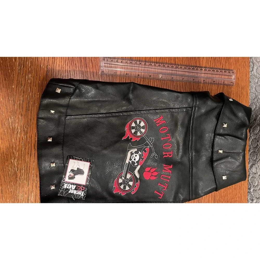 Biker outfit for Dogs TUCKER & ACE Black Motorcycle Skull Jacket M Halloween